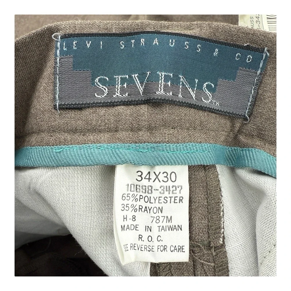 Sevens Levi Strauss Brown Double Pleated Pants Lot 10698-3427 Men's Sz 32x30 NWT